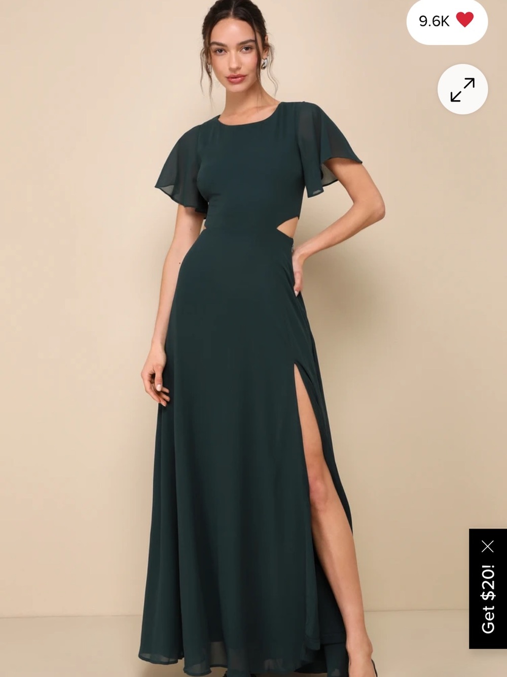 Lulus Emerald Green Cutout Maxi Dress